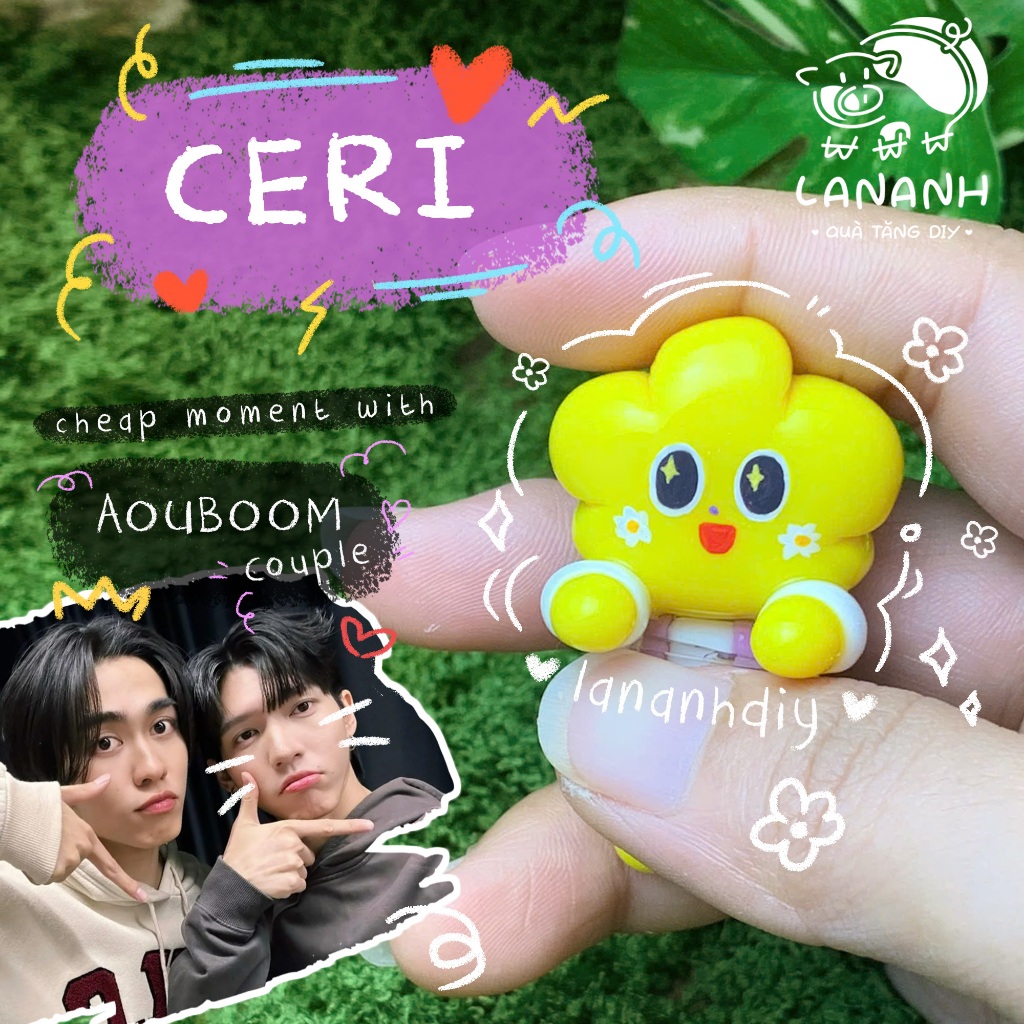 [Hippers for phone] CÓ SẴN-CERI-Mô hình bám điện thoại đất sét handmade dễ thương