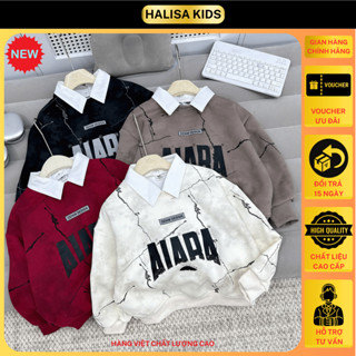   Mẫu Noel Tết Mới 2026  Áo khoác cho bé trai 20-60kg Cổ Sơ Mi chất liệu 2 da mềm cao cấp HALISAKIDS 