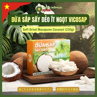   15.01  Mứt Dừa Sáp Sấy Dẻo VICOSAP | Ít Ngọt Dẻo Mềm | Đặc Sản Trà Vinh  230g  