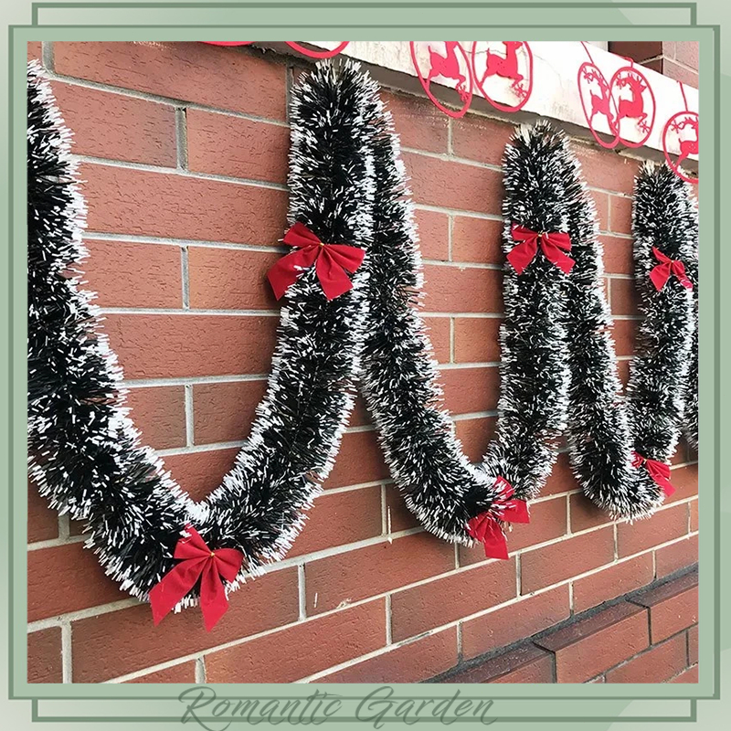 1.85M/1.5M  Giáng sinh Garland tường cửa trang trí Xmas cây trang trí Tinsel dải với Bowknot Party