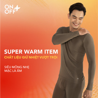  Áo giữ nhiệt nam cổ tròn basic thoáng khí giúp tăng khả năng cách nhiệt giữ ấm hiệu quả ONOFF - 18IT23W002 