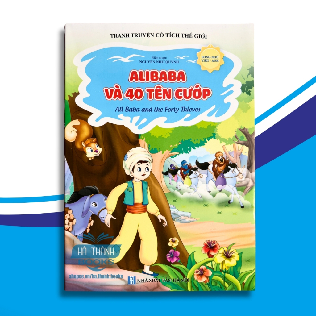 Truyện tranh cổ tích thế giới Alibaba và 40 tên cướp – Song ngữ Việt Anh cho bé, in màu bản đẹp