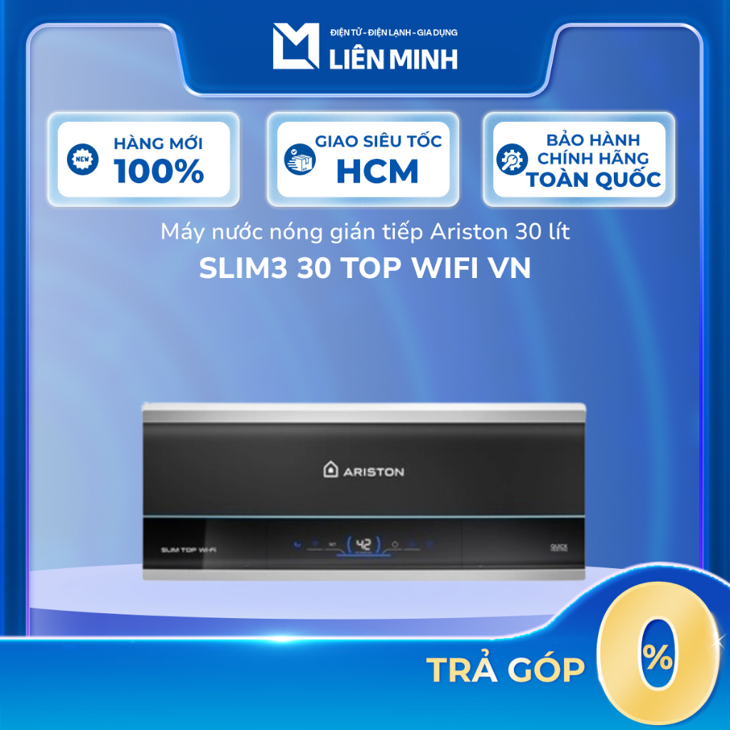 Máy Nước Nóng Gián Tiếp Ariston SLIM3 TOP WIFI VN - SLIM3 20 TOP WIFI VN / SLIM3 30 TOP WIFI VN [Gia