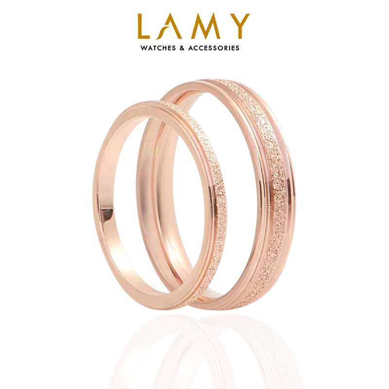 Nhẫn cặp đôi LAMY Milgrain Rose Gold Ring 8003 & 8004