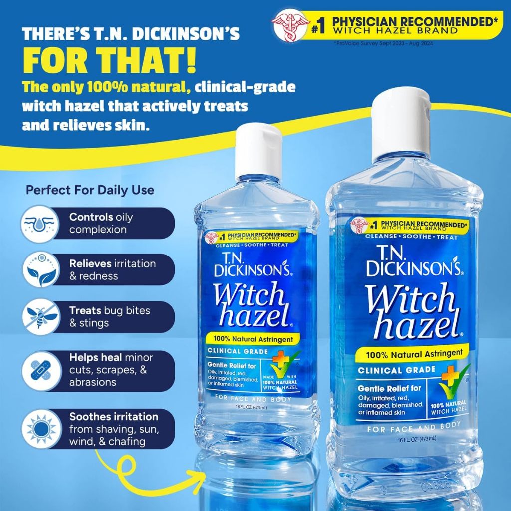 ( có bill nhập) Nước Hoa Hồng Dickinson's Original Witch Hazel 473ml- toner Dickinson hazel.hàng Mỹ