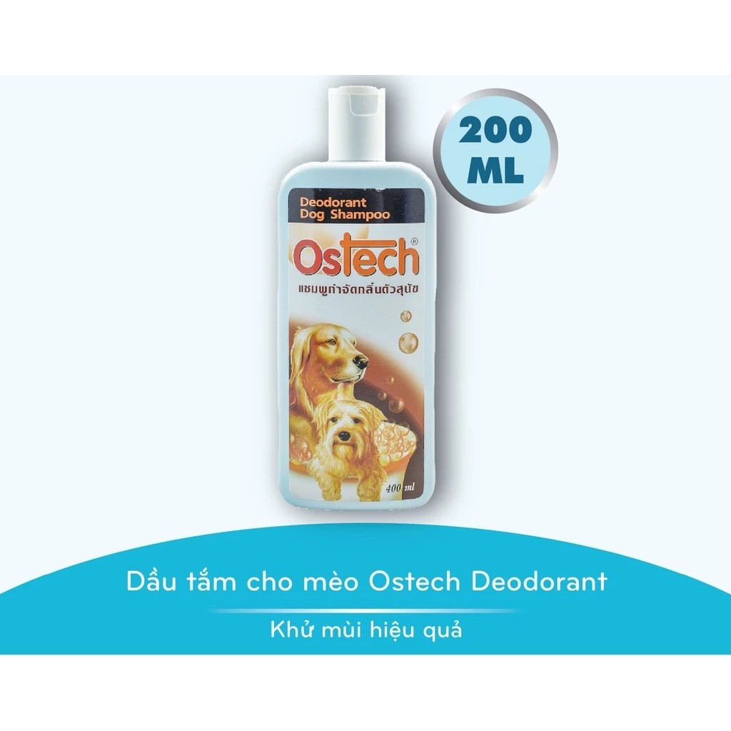 Dầu tắm khử mùi cho chó Ostech Deodorant Dog Shampoo, Chai 200ml