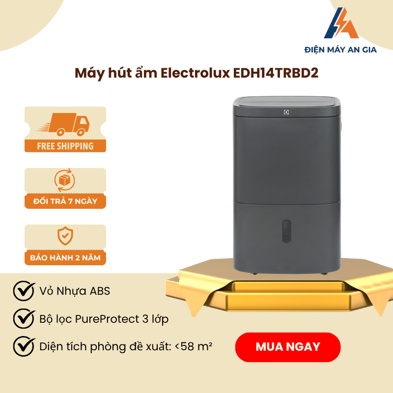 Máy hút ẩm Electrolux EDH14TRBD2 Cảm biến tự động - Bộ lọc PureProtect 3 lớp - PEB