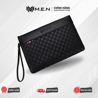 Ví cầm tay nam da cao cấp dạng hộp bảng lớn caro Mờ Màu Trơn KR11 {HÌNH THẬT}