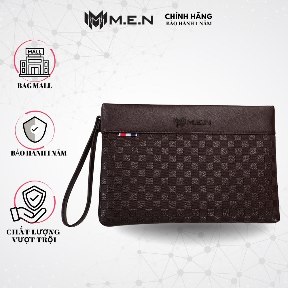 Ví cầm tay nam da cao cấp Đeo cổ tay caro Màu Trơn DC9 ĐEN - NÂU {XU HƯỚNG MỚI}