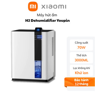Máy Hút Ẩm H2 Xiaomi Dehumidifier Youpin Dung Tích 3L Công Suất Lớn 70W Giúp Làm Khô Nhanh Ngắt Tự Động BH 12 Tháng