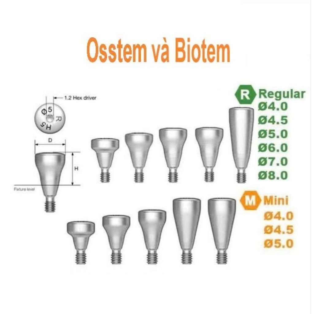Healing Abutment for Ossem & Biotem Implant - Healing Phục Hình Implant Nha Khoa