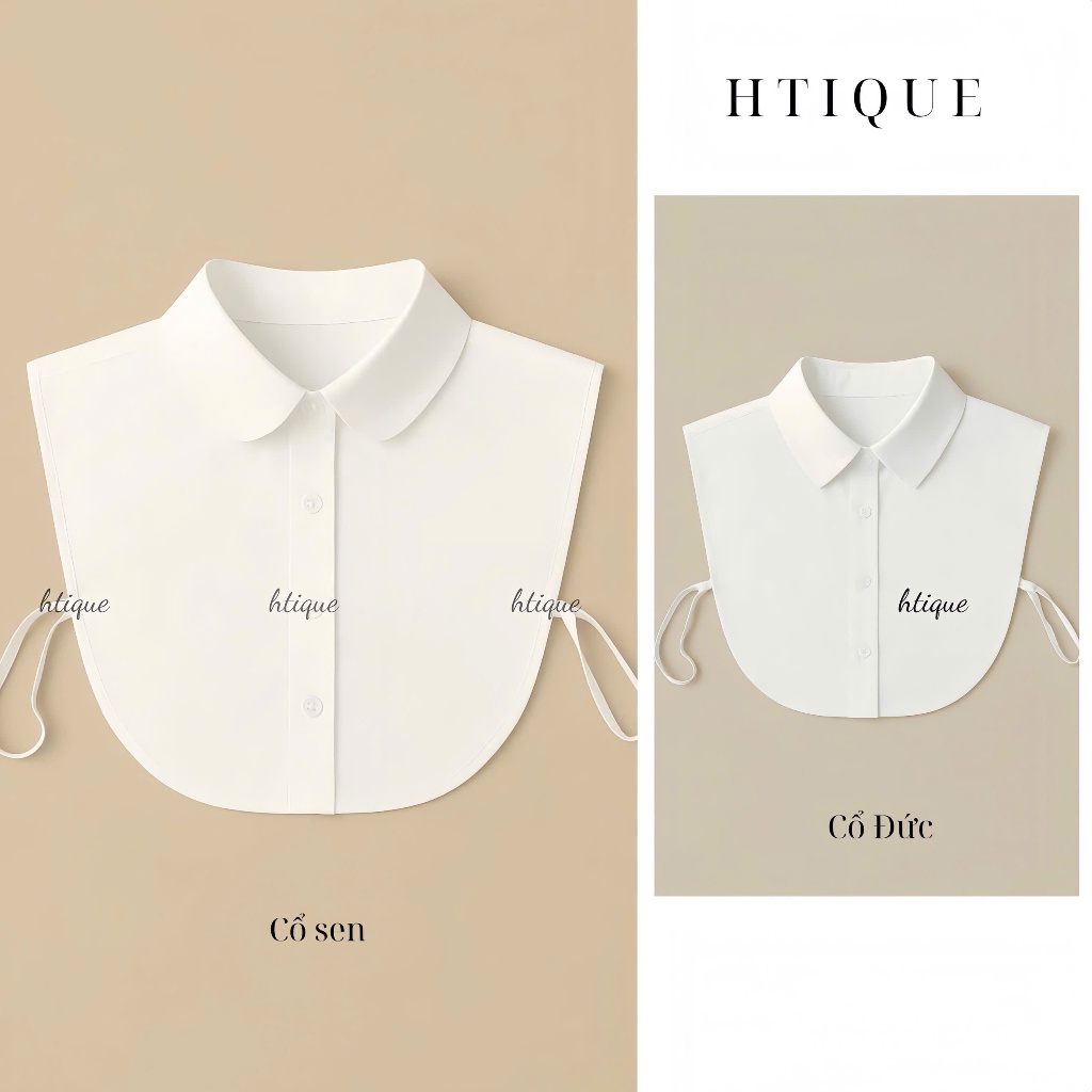 HTIQUE - Cổ sơ mi Đức dễ phối đồ, Cổ áo sơ mi cổ sen tạo điểm nhấn outfit C01