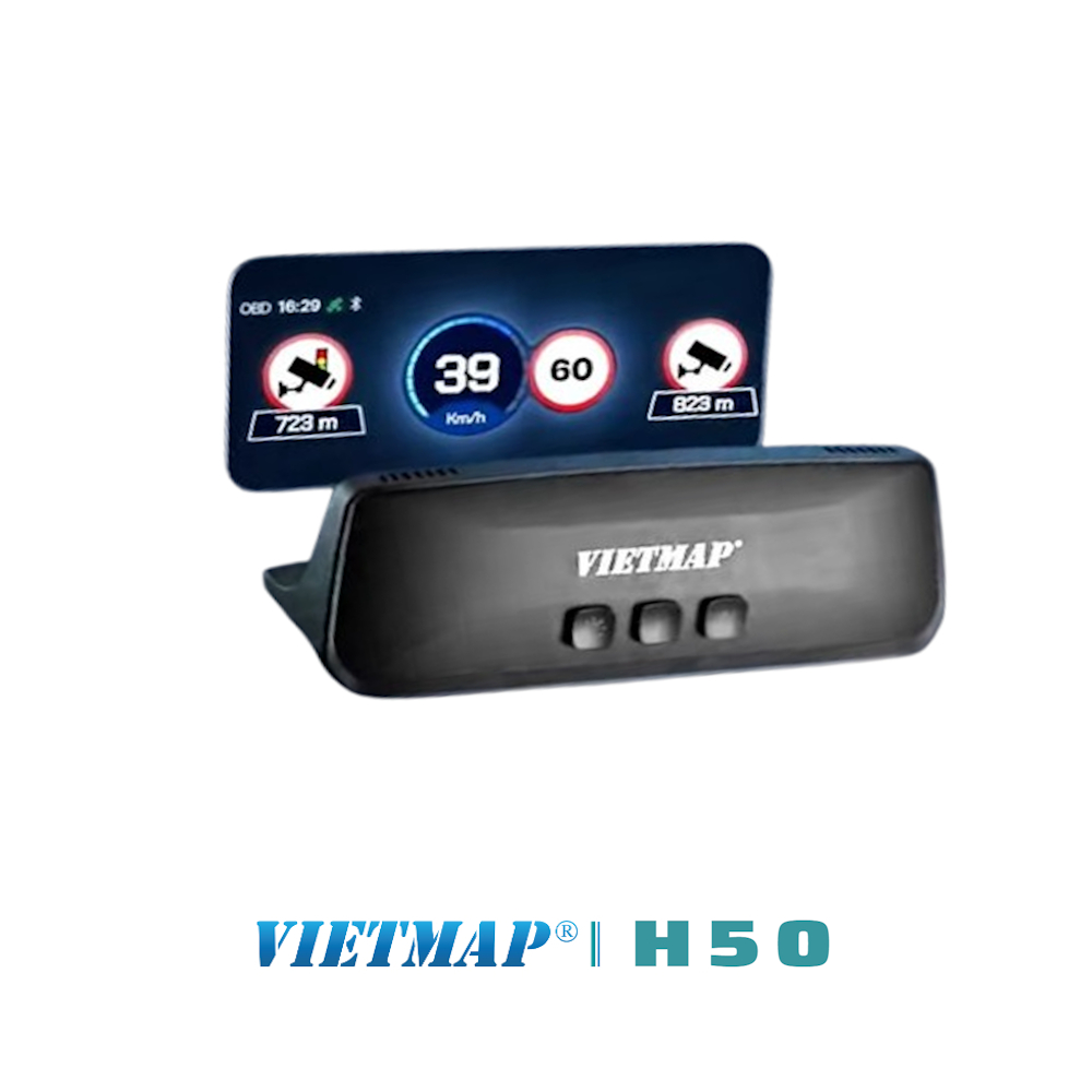 Màn Hình HUD Vietmap H50 - Cảnh Báo Giao Thông - Tặng Kèm Vietmap Live Pro 2 Năm - Hàng Chính Hãng