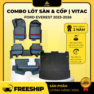 [TẶNG LÓT CỐP RỐI] COMBO Thảm lót sàn có rối full, lót cốp tràn ghế 5D FORD EVEREST 2023-2026