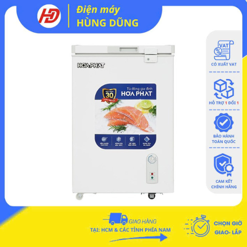 [ SHIP HỎA TỐC HCM ] Tủ đông Hòa Phát 107 lít HPF AD6107/ HPF AD6107G, 1 chế độ dàn đồng 100% - Bảo 