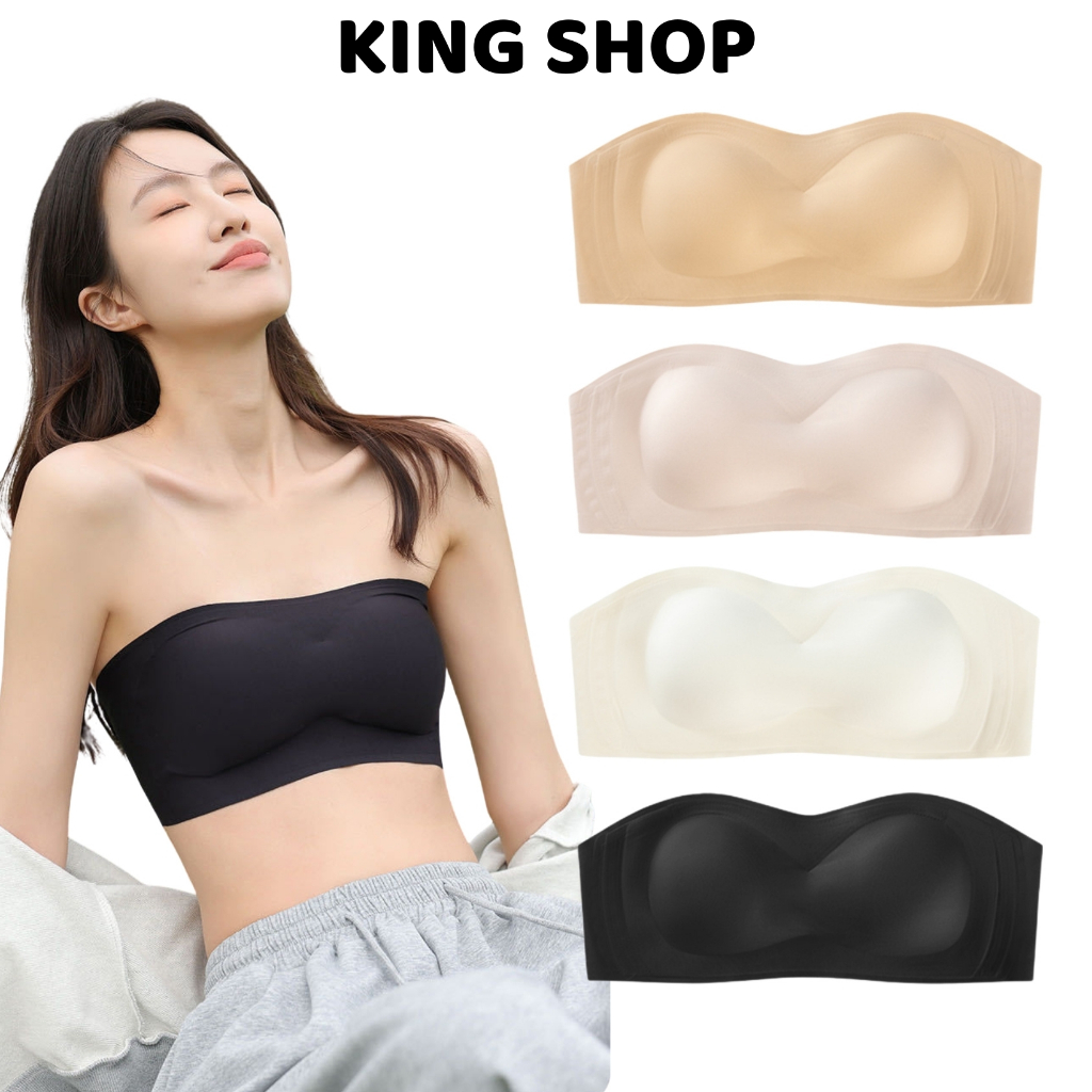 Combo 2 Áo Ngực Su Nữ Quây Ngang Viền Silicon Chống Tuột, Áo Lót Không Gọng Thoáng King Shop A-G86