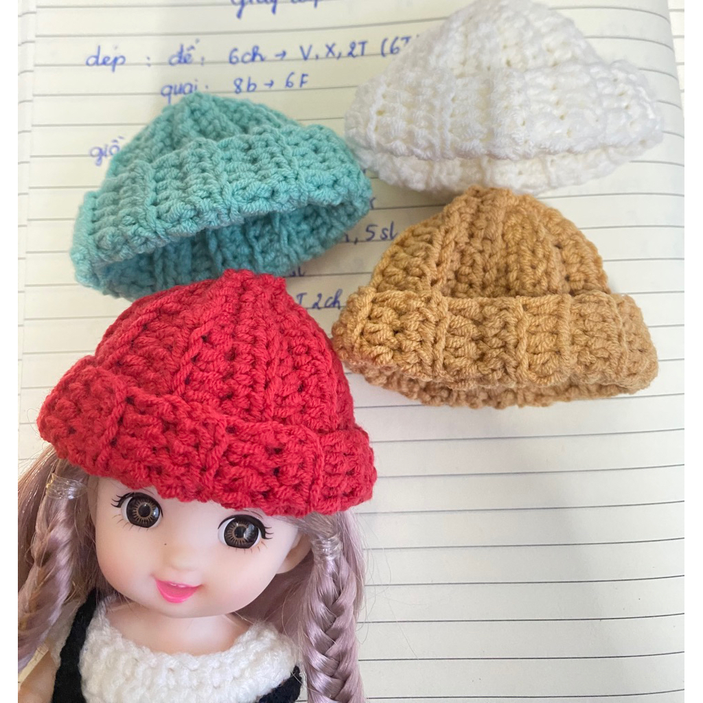mũ len beanie cho doll 1/8 16cm