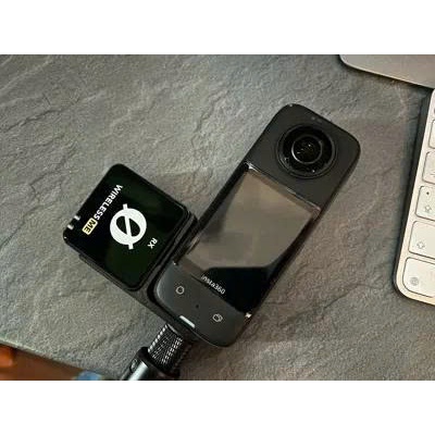 Ngàm gắn Mic Rode Go II - RX lên gậy của Insta360 X2 - X3 - X4 - X5