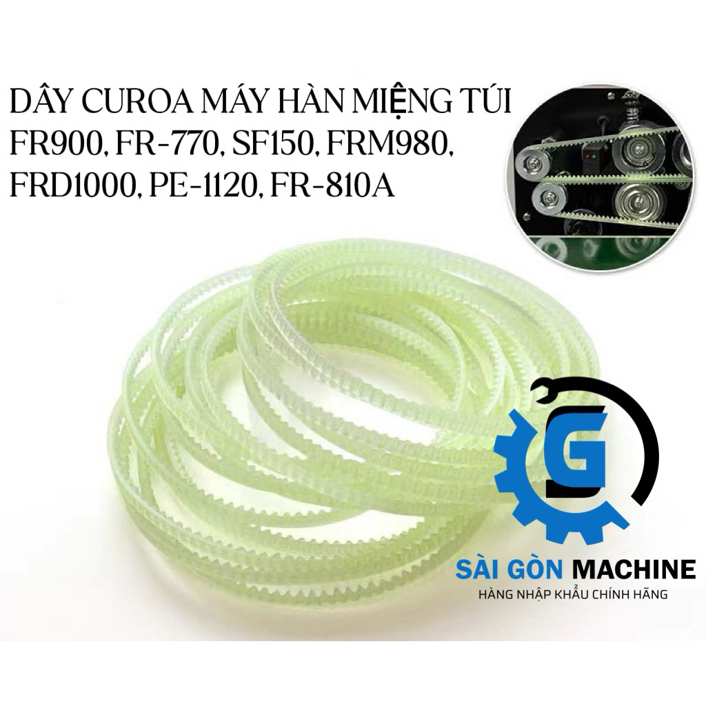 Dây curoa máy hàn miệng bao liên tục, dây curoa răng cưa, curoa máy fr-900, fr-980, fr-770, frd-1000