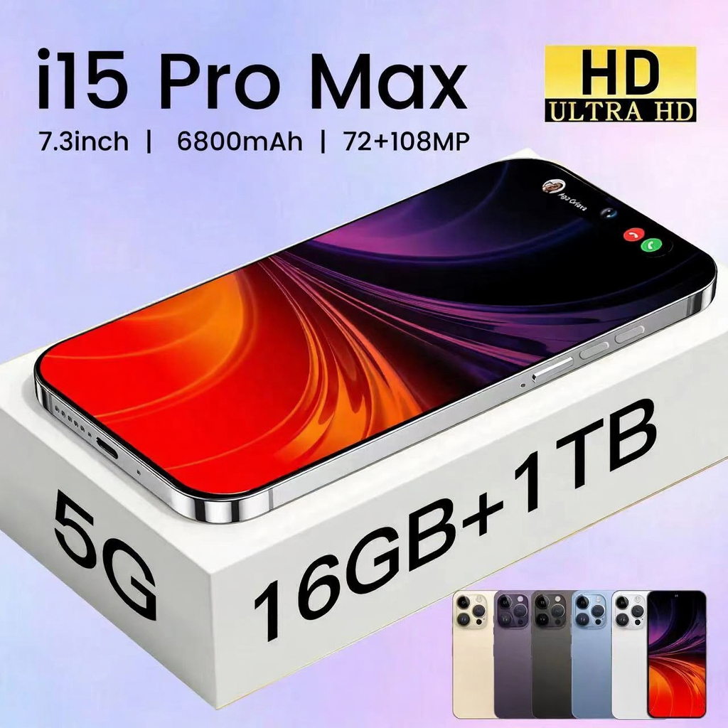 i15 Pro Max điện thoại thông minh 6.7inch HD đt 8G/256GB cảm ứng điện thoại rẻ cho học sinh 3G/4G/5G