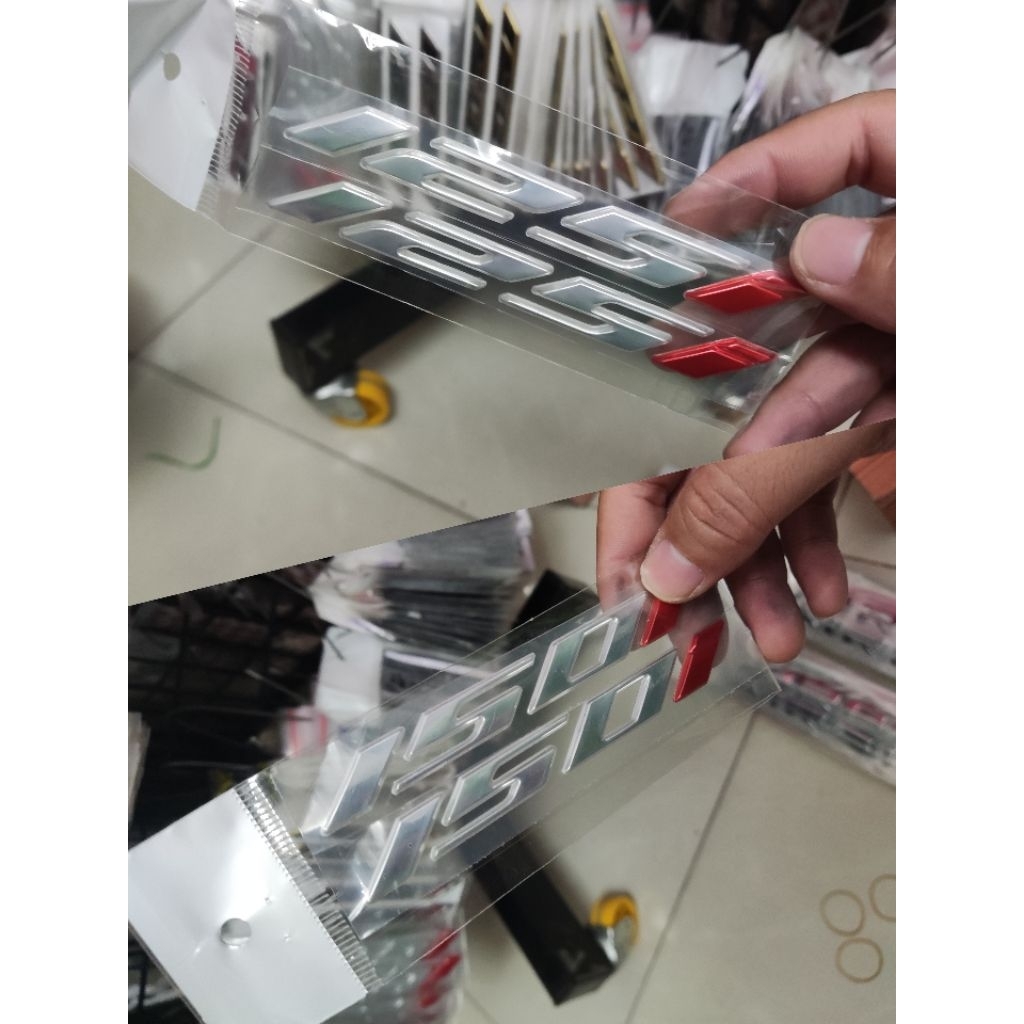 Tem Số Nổi 125i - 150i Màu Bạc - Decal Tem Châst Lượng