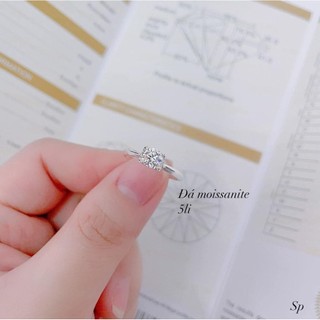 phôi nhẫn bạc gắn kim cương 5li