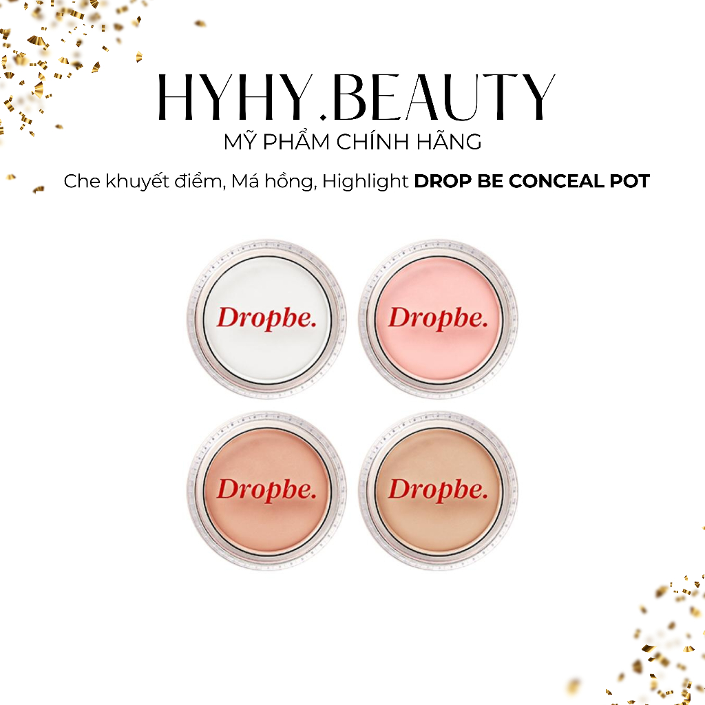 Che khuyết điểm Dropbe Color Conceal Pot Drop Be, Highlight, Má hồng, Tạo khối