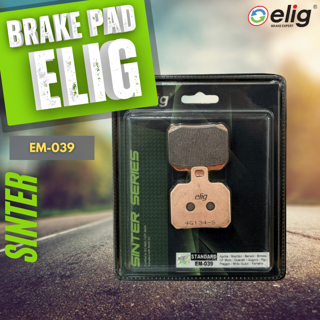 Bố thắng cao cấp Sinter Elig EM-039 cho heo BREMBO 2 PIS đối xứng chính hãng