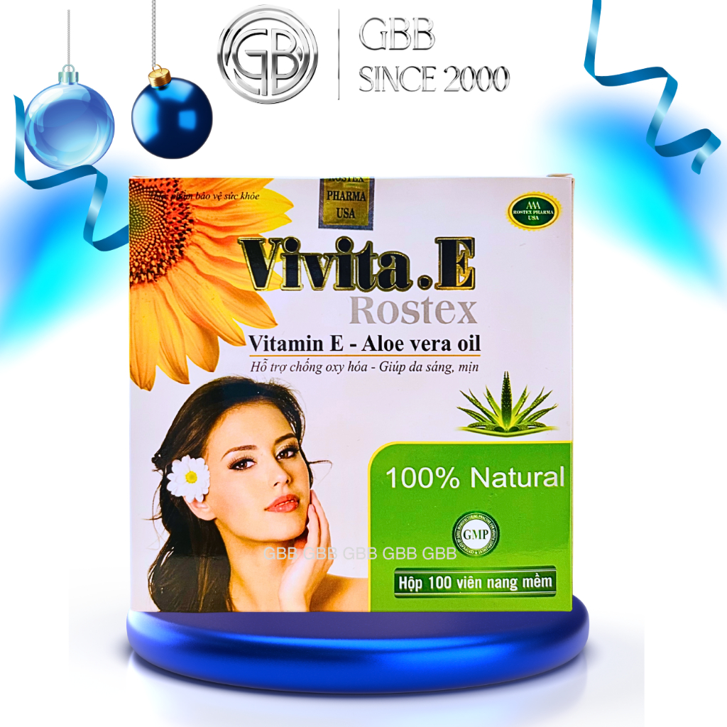 Viên uống Vitamin E hỗ trợ đẹp da, chống lão hóa (1H/100v)