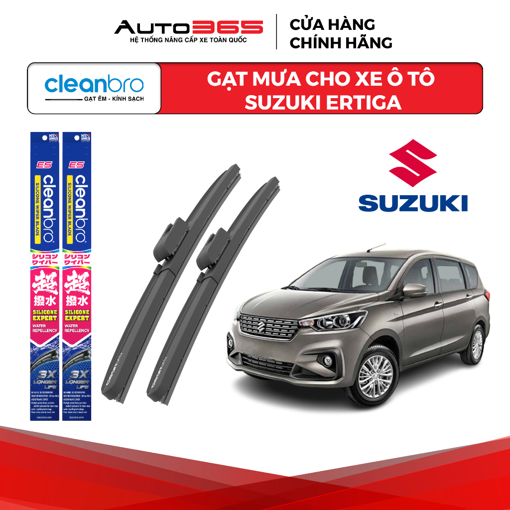 Gạt mưa Cleanbro cho xe ô tô Suzuki Ertiga lưỡi silicon phủ nano - Auto365 Store