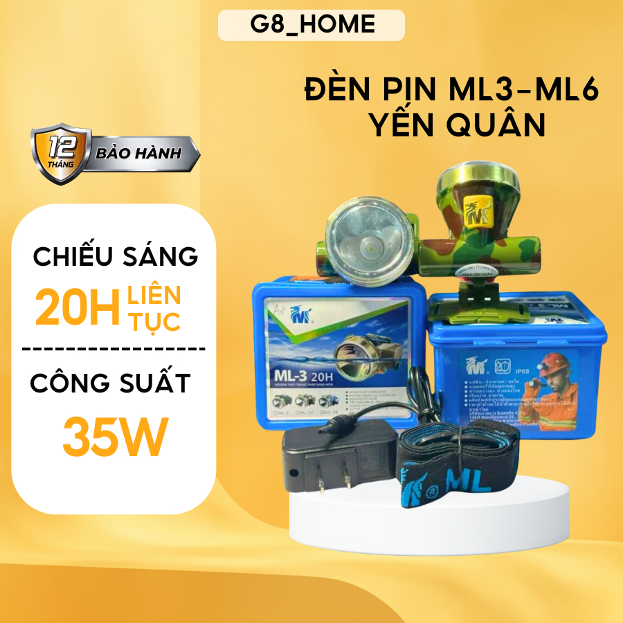 ĐÈN PIN ML3-ML6 HÀNG XỊN HÃNG YẾN QUÂN, ĐÈN THỢ LẶN SIÊU SÁNG 20H