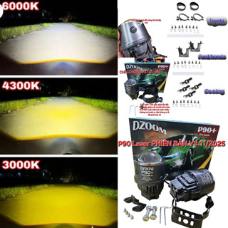  Đèn Bi gầm 3màu 3inch trợ sáng P90 PRO LASER PHIÊN BẢN V3  70W  1 BÓNG  mẫu mới 2025  giá 1 bóng  