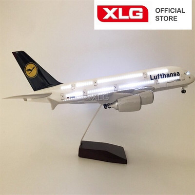 Mô hình máy bay Lufthansa Airbus A380 47cm – Có đèn LED & bánh xe