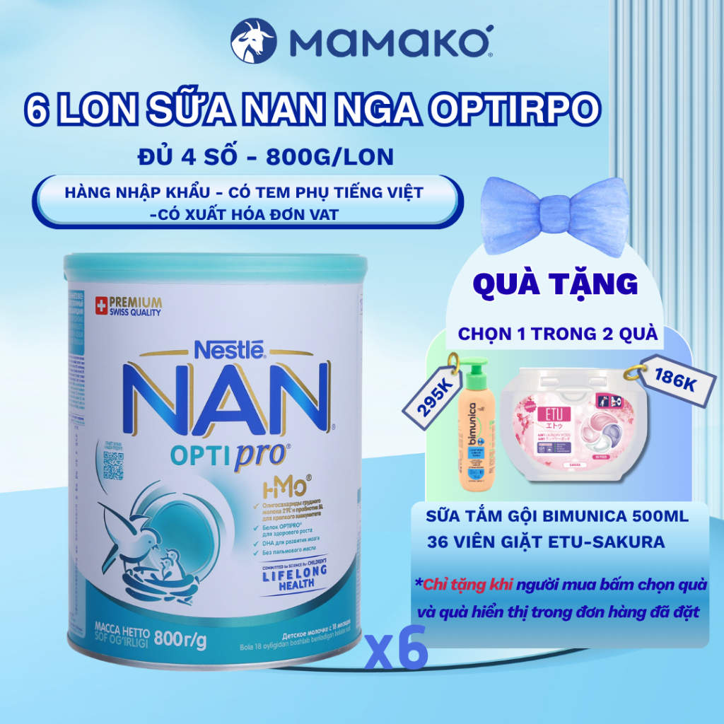 6 LON Sữa Nan Nga HMO Optipro 1,2,3 Mamako