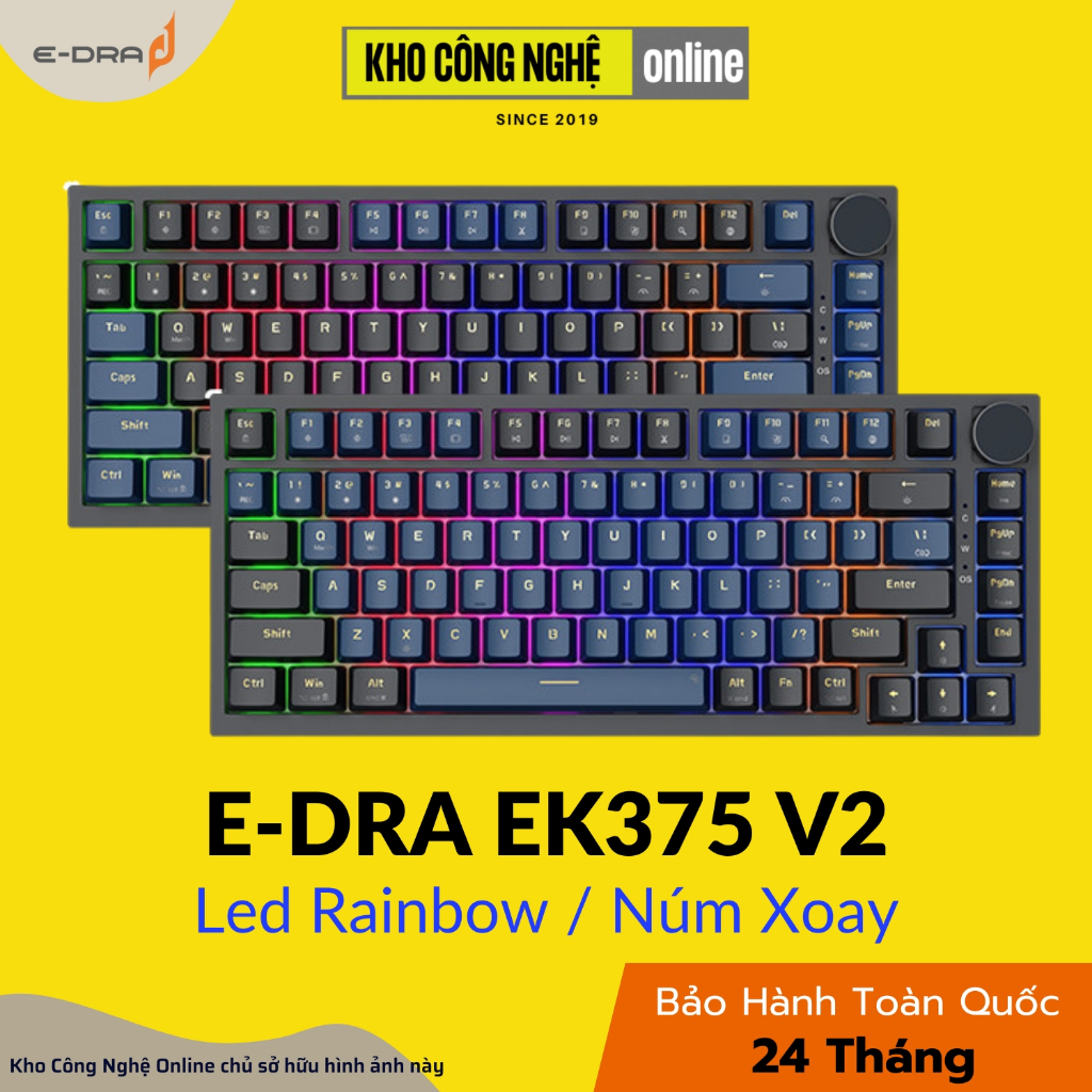 Bàn phím cơ gaming EDRA EK375 v2 Alpha / Beta (Linear switch)