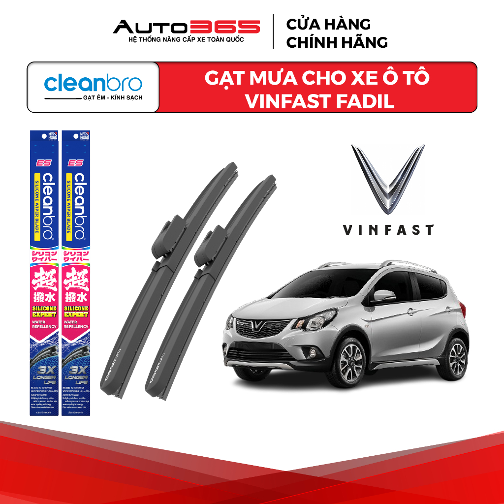 Cần gạt mưa Cleanbro cho xe ô tô Vinfast Fadil chính hãng phủ nano chống bám nước - Auto365 Store