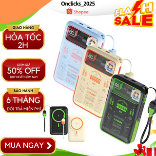 Bộ Sạc Kèm Dây Hít Nam Châm KOZMO6 10000mAh – Siêu Mỏng, Tản Nhiệt, Màn Hình LED, Sạc Nhanh Tiện Lợi