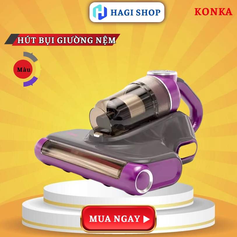 Máy Hút Bụi Cầm Tay KONKA, Máy Diệt Trùng Giường Đệm Không Dây. Hàng Chính Hãng Lỗi 1 Đổi 1