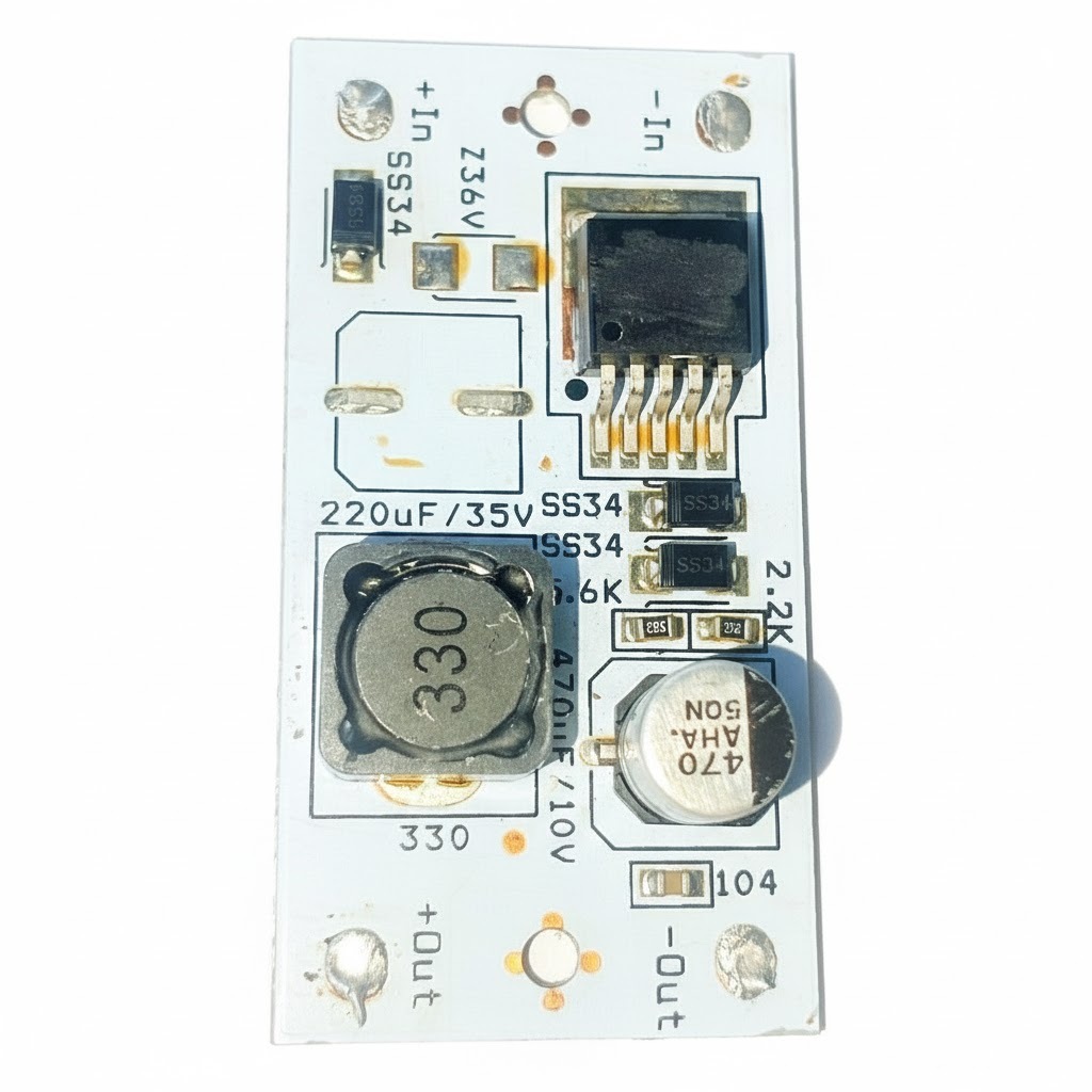 Mạch hạ áp 8v đến 36v đc về 4v6 5A, sạc pin lion...