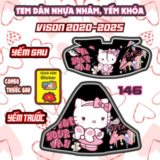 Combo Tem dán Yếm Khóa Nhựa Nhám Vision 2020-2025 Dán Trang Trí Decal Nhán Dán Shin