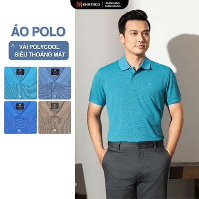 Áo thun polo nam KHATOCO vải Polycool siêu thoáng mát mã 18406