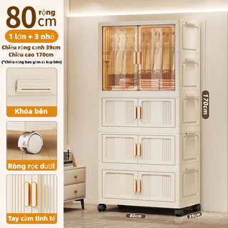 Tủ đựng đồ gấp gọn cho trẻ em, tủ đựng đồ bằng nhựa nhiều tầng có thể đựng quần áo cho trẻ sơ sinh và trẻ nhỏ.