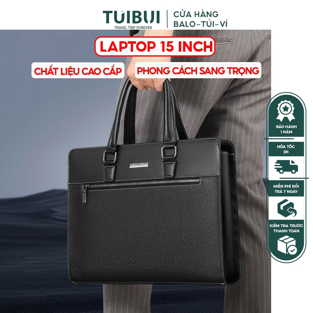Cặp túi xách da nam công sở văn phòng đựng tài liệu, máy tính laptop 15 inch chất liệu vải Oxford cao cấp chống nước