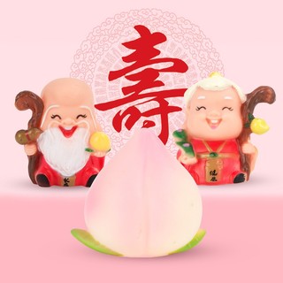Tượng ông bà trái đào trang trí bánh kem mừng thọ