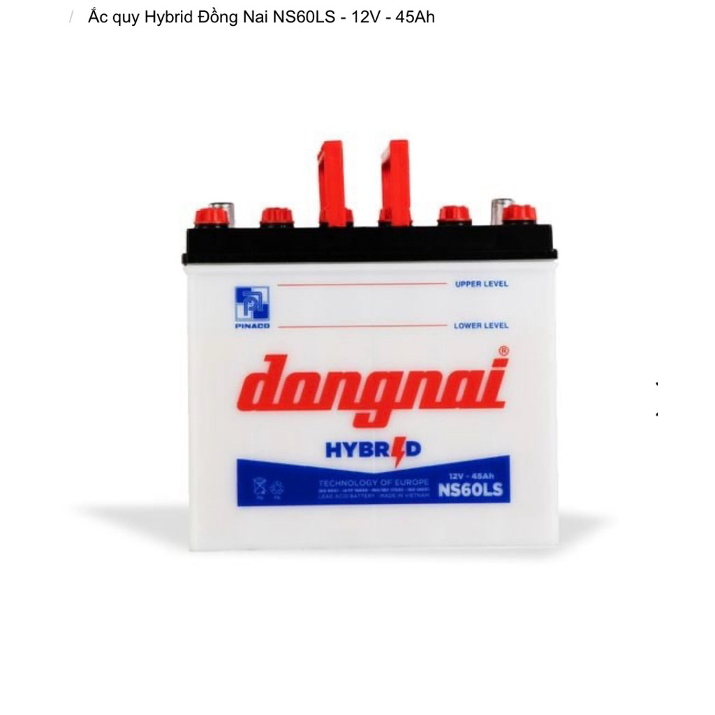 Bình ắc quy 12v Hybrid Đồng Nai NS60 | 12V - 45Ah ( tặng acid châm bình )