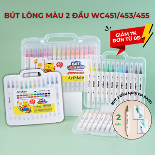   Trợ Giá  Bút Viết Calligraphy 2 Đầu Brush Ngòi Fine CLASSMATE Dùng Trang Trí Sổ Vở Không Thấm Mặt Sau AM-WC453 455 