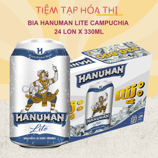 Thùng 24 Lon Bia Hanuman Lite Campuchia 330ml Nồng Độ 3.9%
