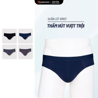 Quần lót nam KHATOCO Brief thấm hút vượt trội mềm mịn kháng kháng khuẩn tốt mã 18446