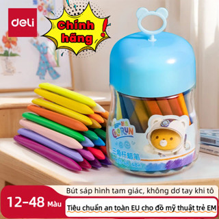 Bút Sáp Màu Hữu Cơ Deli Hình Gấu – An Toàn, Không Dính Tay, Nhiều Màu Cho Bé12/24/36/48 màu