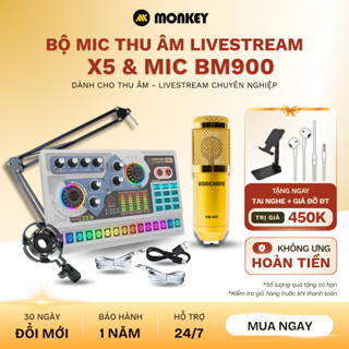  Bộ Combo Mic Thu Âm Hát Livestream Sound Card X5 & Mic BM900 Dành Cho Điện Thoại 